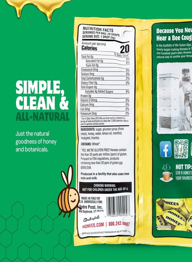 Honees, Cough Drops, Honey Lemon, 20 Drops - Image 2